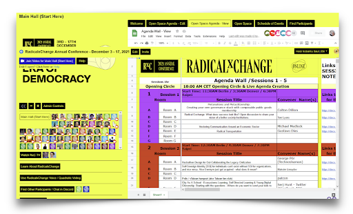 QiqoChat’s agenda wall and breakout rooms