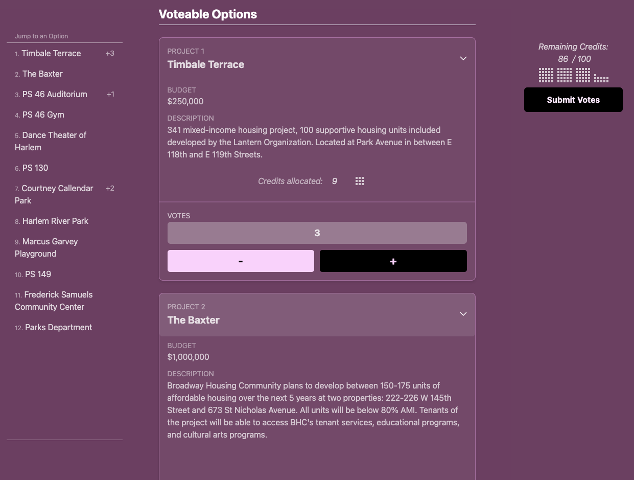 Graphical QV interface